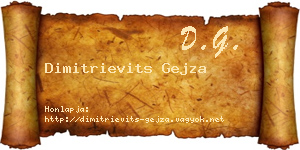 Dimitrievits Gejza névjegykártya